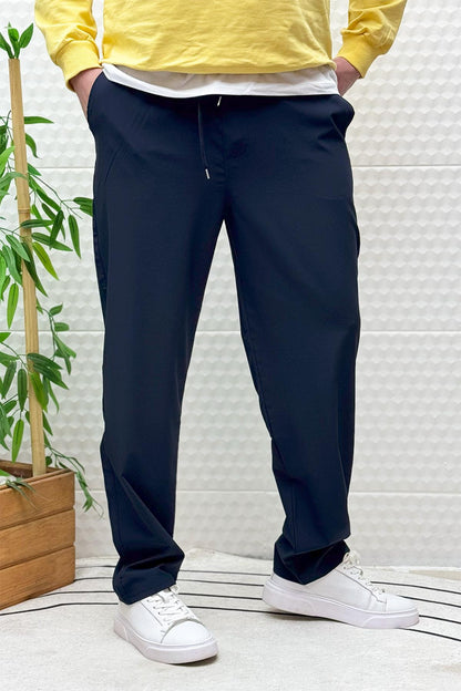 Erkek Full Likralı Rahat Kesim Baggy Jogger Pantolon - Lacivert