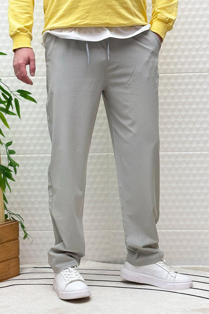 Erkek Full Likralı Rahat Kesim Baggy Jogger Pantolon - Gri