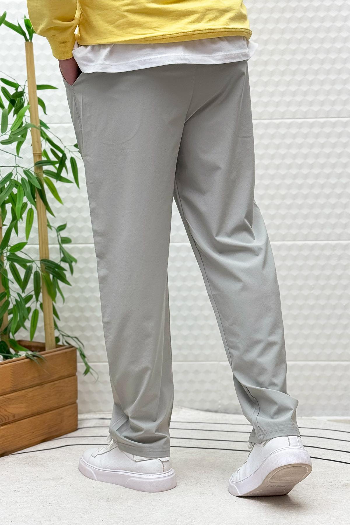 Erkek Full Likralı Rahat Kesim Baggy Jogger Pantolon - Gri