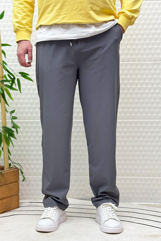 Erkek Full Likralı Rahat Kesim Baggy Jogger Pantolon - Koyu Gri