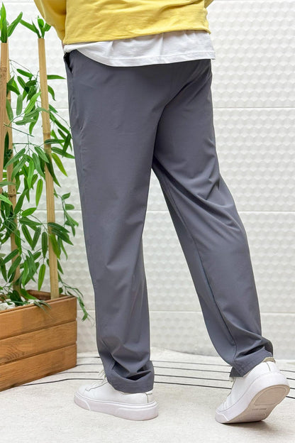 Erkek Full Likralı Rahat Kesim Baggy Jogger Pantolon - Koyu Gri