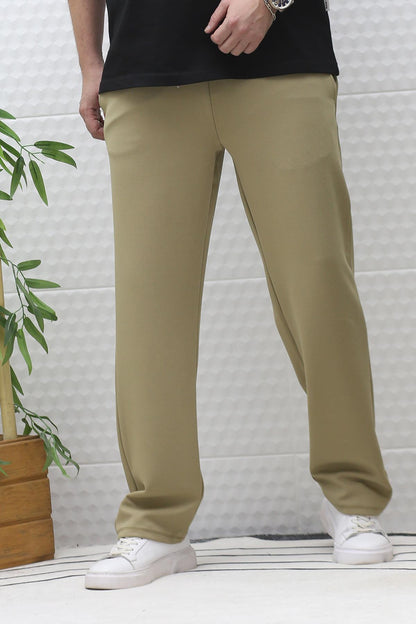 Erkek Full Likralı Rahat Kesim Baggy Pantolon Bel Lastikli - Haki Yeşil