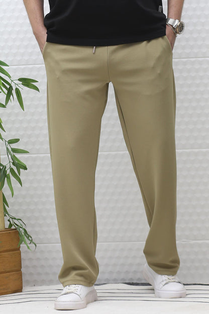 Erkek Full Likralı Rahat Kesim Baggy Pantolon Bel Lastikli - Haki Yeşil