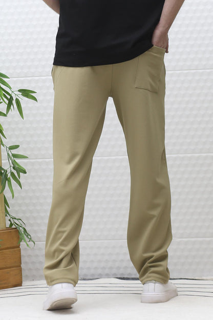 Erkek Full Likralı Rahat Kesim Baggy Pantolon Bel Lastikli - Haki Yeşil