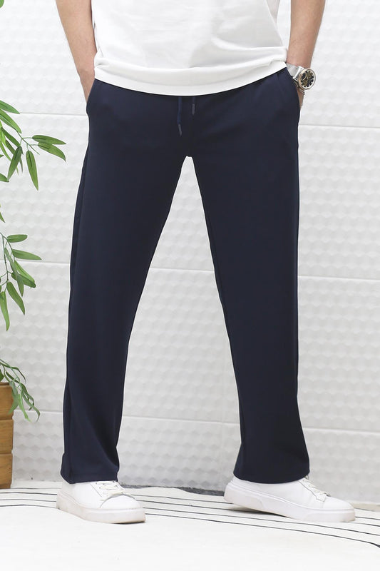 Erkek Full Likralı Rahat Kesim Baggy Pantolon Bel Lastikli - Lacivert