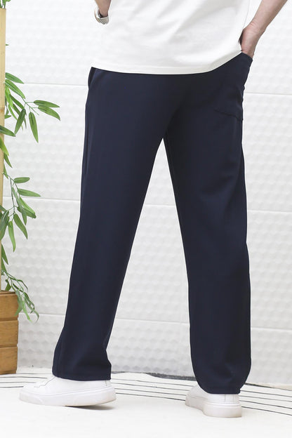 Erkek Full Likralı Rahat Kesim Baggy Pantolon Bel Lastikli - Lacivert
