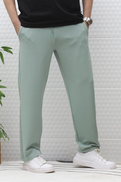 Erkek Full Likralı Rahat Kesim Baggy Pantolon Bel Lastikli - Su Yeşili