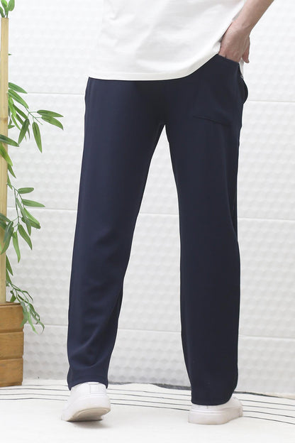 Erkek Full Likralı Rahat Kesim Baggy Pantolon Bel Lastikli - Lacivert