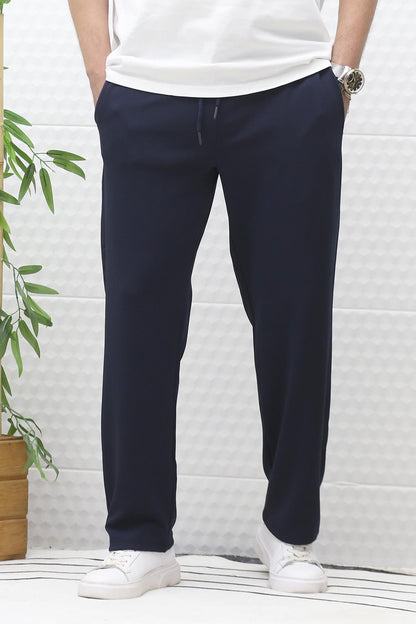 Erkek Full Likralı Rahat Kesim Baggy Pantolon Bel Lastikli - Lacivert