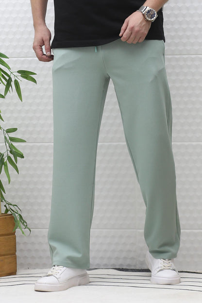 Erkek Full Likralı Rahat Kesim Baggy Pantolon Bel Lastikli - Su Yeşili