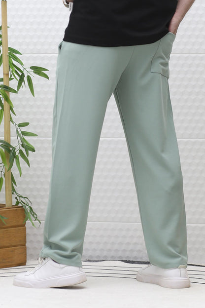 Erkek Full Likralı Rahat Kesim Baggy Pantolon Bel Lastikli - Su Yeşili