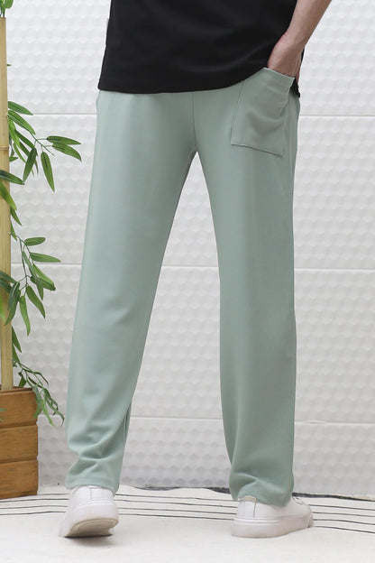 Erkek Full Likralı Rahat Kesim Baggy Pantolon Bel Lastikli - Su Yeşili