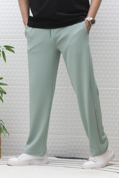 Erkek Full Likralı Rahat Kesim Baggy Pantolon Bel Lastikli - Su Yeşili