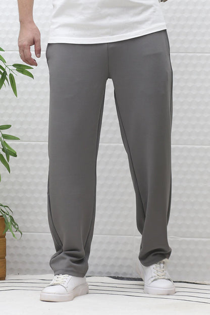 Erkek Full Likralı Rahat Kesim Baggy Pantolon Bel Lastikli - Gri