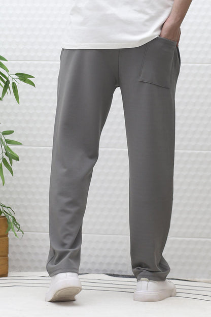 Erkek Full Likralı Rahat Kesim Baggy Pantolon Bel Lastikli - Gri