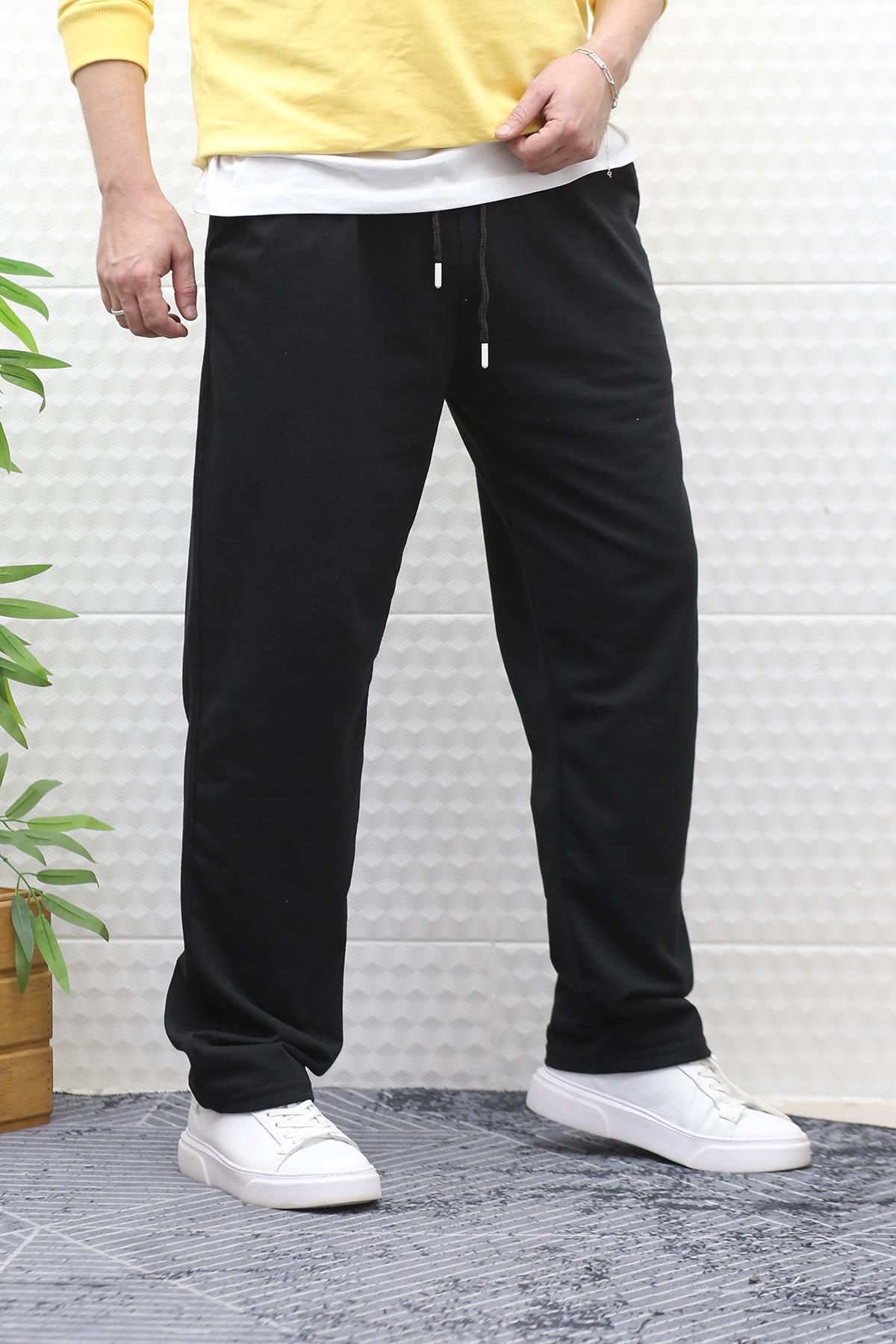 Erkek İnce Yazlık Baggy Eşofman Altı - Siyah