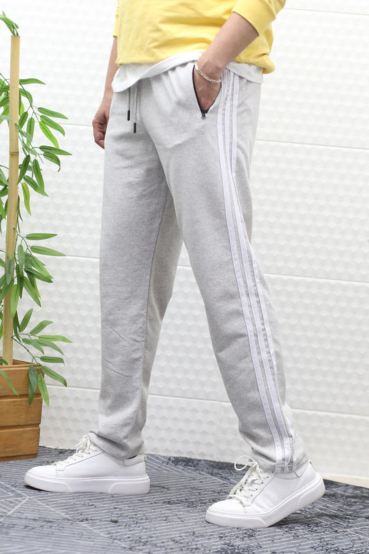 Erkek İnce Yazlık Ful Şertili Düz Paça Eşofman Altı - Gri