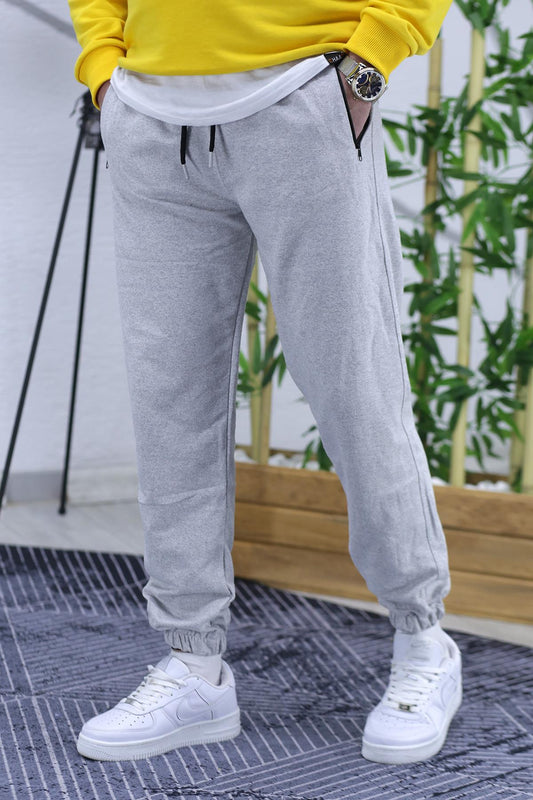 Erkek İnce Yazlık Lastikli Eşofman Altı 00 - Gri