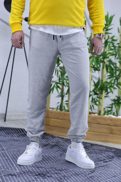 Erkek İnce Yazlık Lastikli Eşofman Altı 00 - Gri