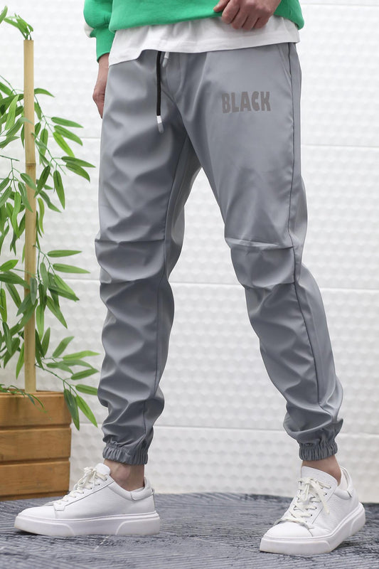 Erkek Jagger Pantolon Paraşüt Kumaş Su Tutmaz  Rüzgar Geçirmez Diz Detaylı - Gri