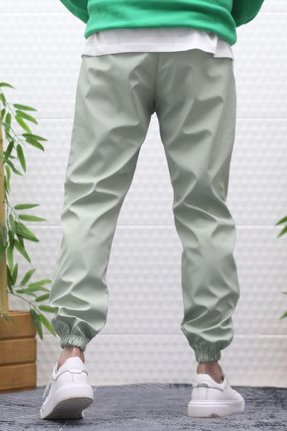 Erkek Jagger Pantolon Paraşüt Kumaş Su Tutmaz  Rüzgar Geçirmez Diz Detaylı - Su Yeşili