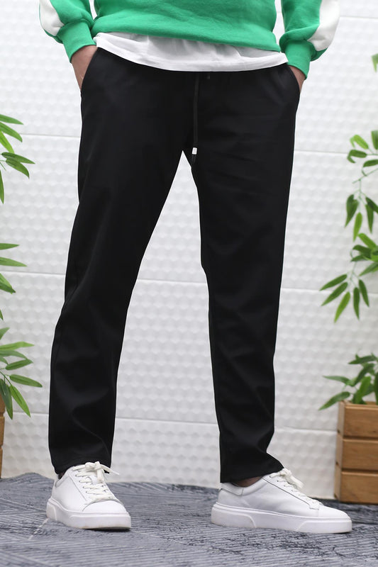 Erkek Jagger Pantolon Paraşüt Kumaş Su Tutmaz Rüzgar Geçirmez Düz Paça - Siyah