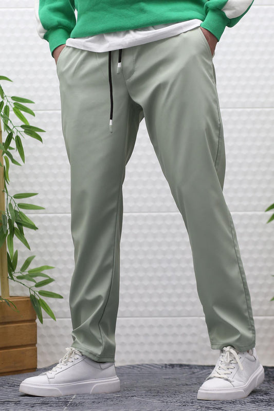 Erkek Jagger Pantolon Paraşüt Kumaş Su Tutmaz Rüzgar Geçirmez Düz Paça - Su Yeşili