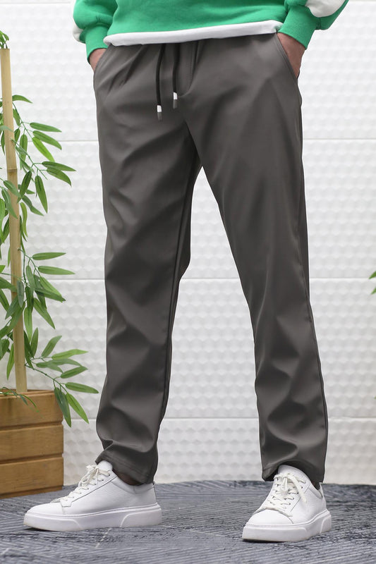 Erkek Jagger Pantolon Paraşüt Kumaş Su Tutmaz Rüzgar Geçirmez Düz Paça - Füme