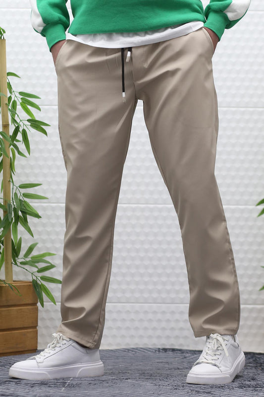 Erkek Jagger Pantolon Paraşüt Kumaş Su Tutmaz Rüzgar Geçirmez Düz Paça - Bej