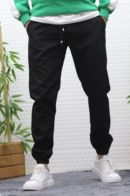 Erkek Jagger Pantolon Paraşüt Kumaş Su Tutmaz Rüzgar Geçirmez Paça Lastikli - Siyah