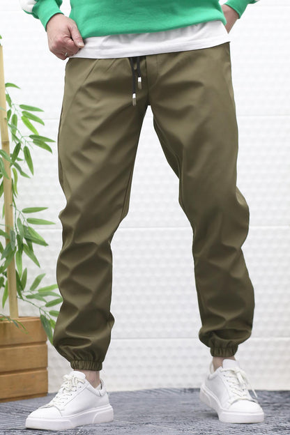 Erkek Jagger Pantolon Paraşüt Kumaş Su Tutmaz Rüzgar Geçirmez Paça Lastikli - Haki Yeşil