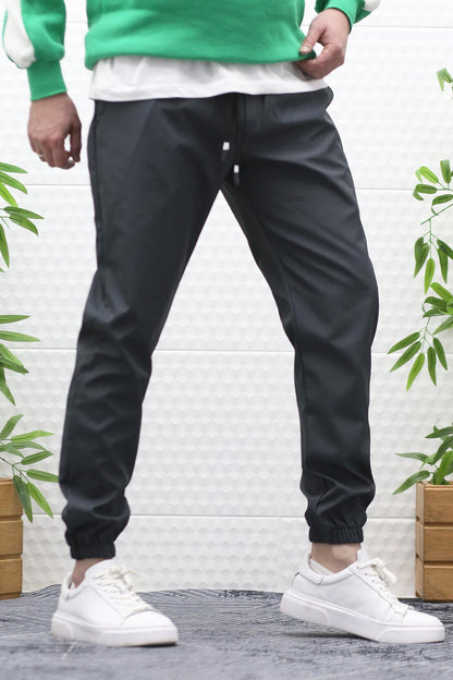 Erkek Jagger Pantolon Paraşüt Kumaş Su Tutmaz Rüzgar Geçirmez Paça Lastikli - Füme