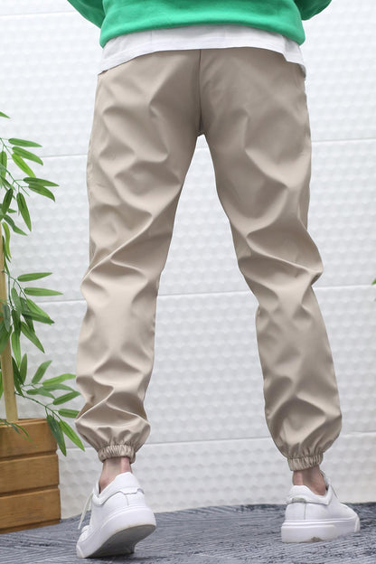 Erkek Jagger Pantolon Paraşüt Kumaş Su Tutmaz Rüzgar Geçirmez Paça Lastikli - Bej