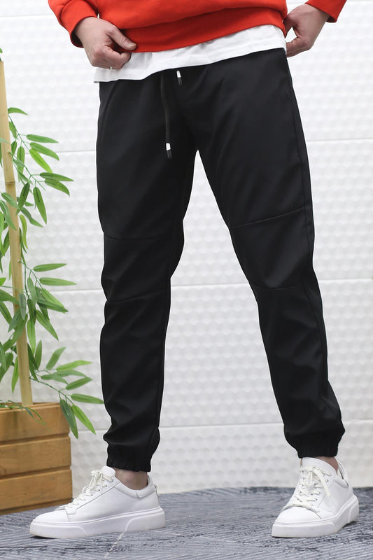 Erkek Jagger Pantolon Paraşüt Kumaş Su Tutmaz Rüzgar Geçirmez Parçalı Model - Siyah