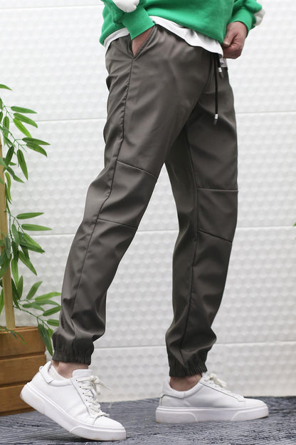 Erkek Jagger Pantolon Paraşüt Kumaş Su Tutmaz Rüzgar Geçirmez Parçalı Model - Füme