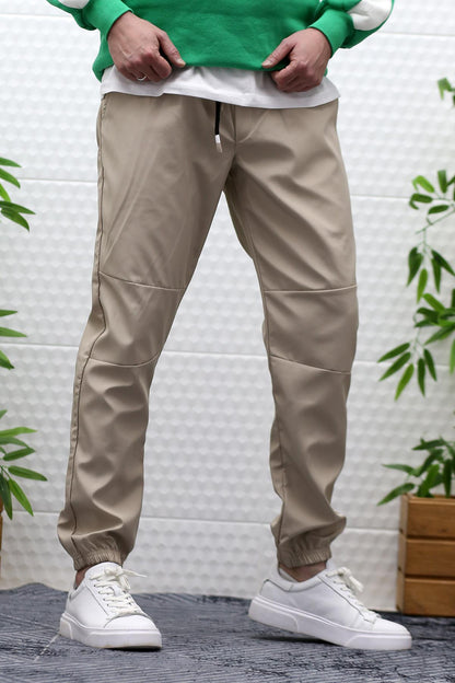 Erkek Jagger Pantolon Paraşüt Kumaş Su Tutmaz Rüzgar Geçirmez Parçalı Model - Bej