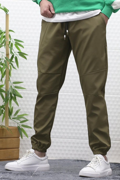 Erkek Jagger Pantolon Paraşüt Kumaş Su Tutmaz Rüzgar Geçirmez Parçalı Model - Haki Yeşil