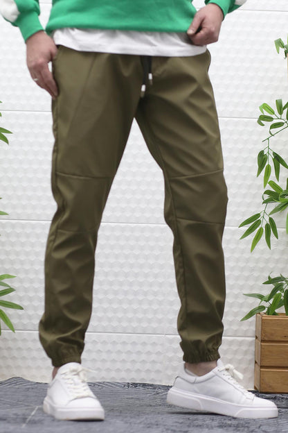 Erkek Jagger Pantolon Paraşüt Kumaş Su Tutmaz Rüzgar Geçirmez Parçalı Model - Haki Yeşil