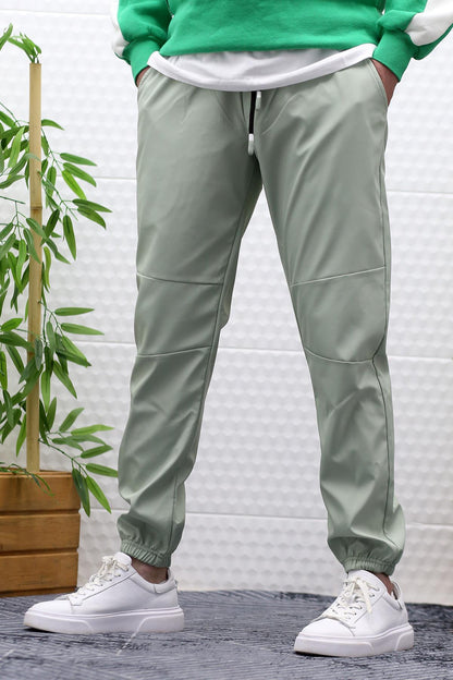 Erkek Jagger Pantolon Paraşüt Kumaş Su Tutmaz Rüzgar Geçirmez Parçalı Model - Su Yeşili
