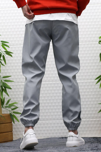 Erkek Jagger Pantolon Paraşüt Kumaş Su Tutmaz Rüzgar Geçirmez Parçalı Model - Gri