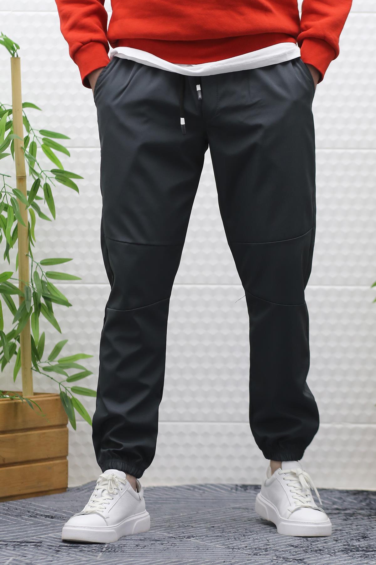 Erkek Jagger Pantolon Paraşüt Kumaş Su Tutmaz Rüzgar Geçirmez Parçalı Model - Antrasit