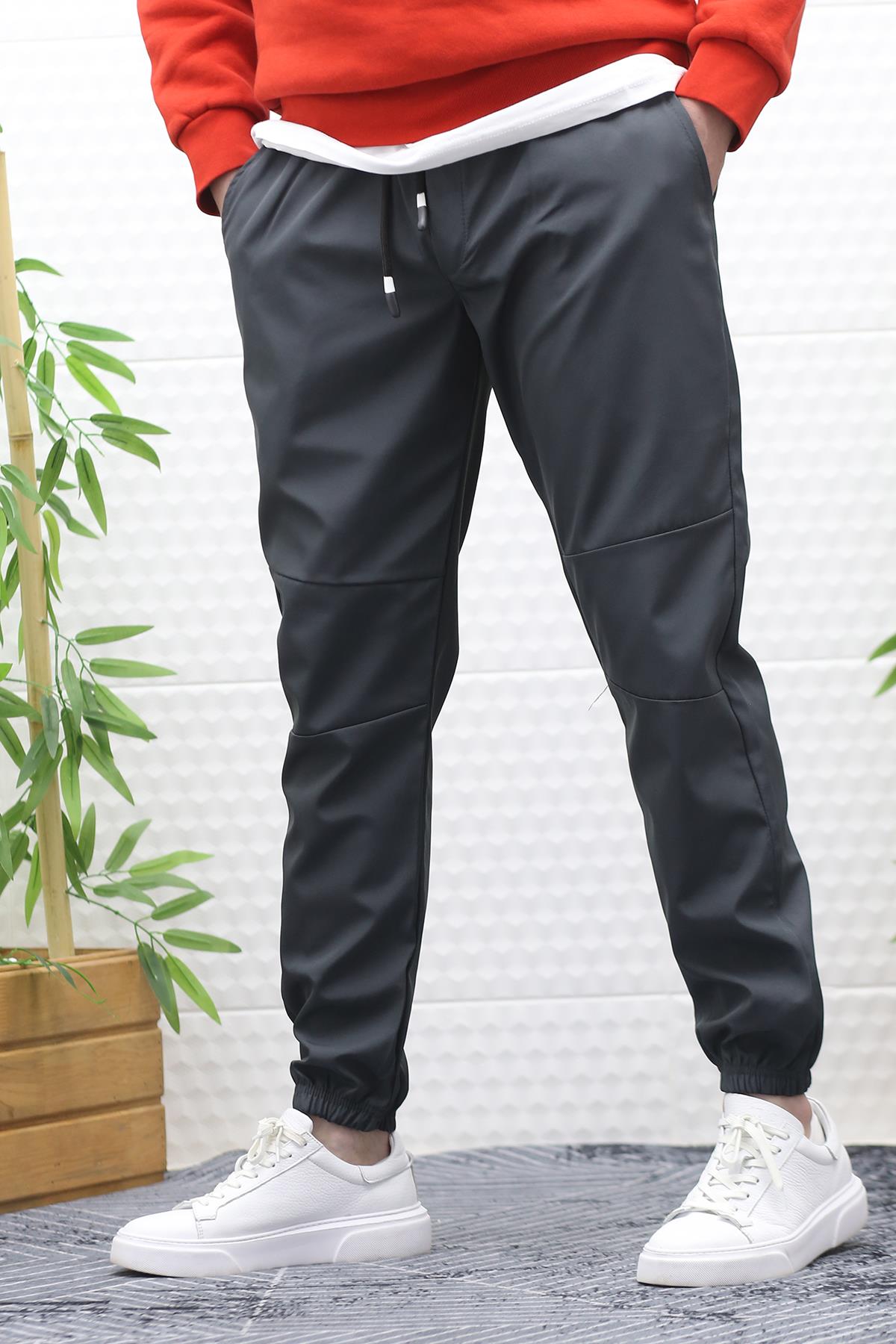 Erkek Jagger Pantolon Paraşüt Kumaş Su Tutmaz Rüzgar Geçirmez Parçalı Model - Antrasit