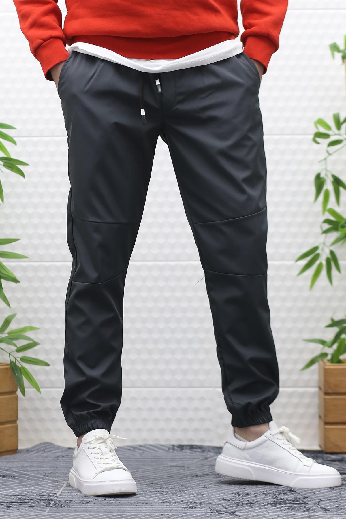 Erkek Jagger Pantolon Paraşüt Kumaş Su Tutmaz Rüzgar Geçirmez Parçalı Model - Antrasit