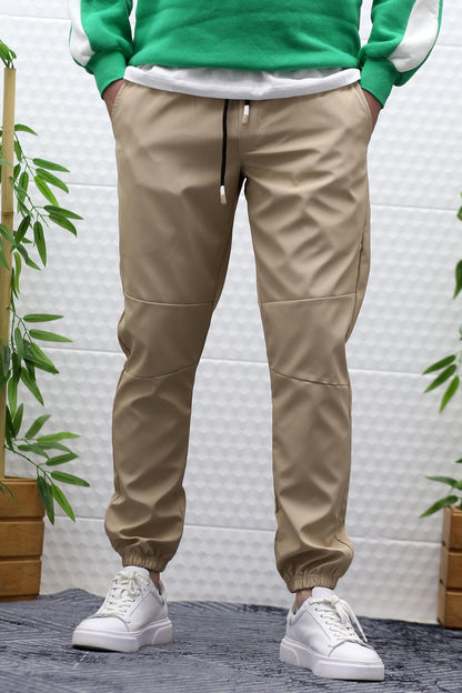 Erkek Jagger Pantolon Paraşüt Kumaş Su Tutmaz Rüzgar Geçirmez Parçalı Model - Sütlü Kahve