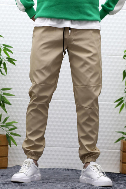 Erkek Jagger Pantolon Paraşüt Kumaş Su Tutmaz Rüzgar Geçirmez Parçalı Model - Sütlü Kahve