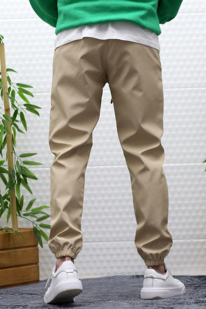 Erkek Jagger Pantolon Paraşüt Kumaş Su Tutmaz Rüzgar Geçirmez Parçalı Model - Sütlü Kahve