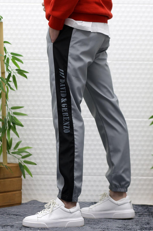 Erkek Jagger Pantolon Paraşüt Kumaş Su Tutmaz  Rüzgar Geçirmez Yan Garnili - Gri