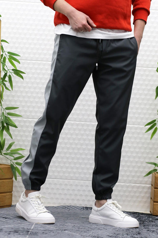 Erkek Jagger Pantolon Paraşüt Kumaş Su Tutmaz  Rüzgar Geçirmez Yan Garnili - Antrasit