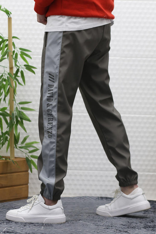 Erkek Jagger Pantolon Paraşüt Kumaş Su Tutmaz  Rüzgar Geçirmez Yan Garnili - Koyu Gri