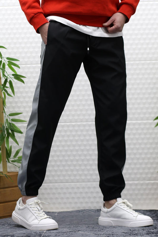 Erkek Jagger Pantolon Paraşüt Kumaş Su Tutmaz  Rüzgar Geçirmez Yan Garnili - kömür siyah